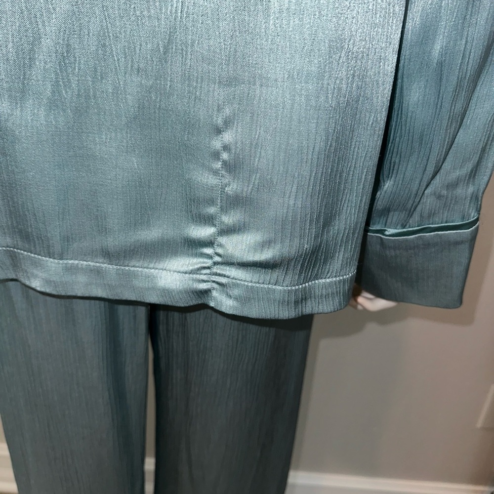 ALEXIS "ORLAN" TOP & "MAKIKO" PAJAMA INSPIRED LOUNGE OUTFIT IN MINT S - Picture 10 of 12